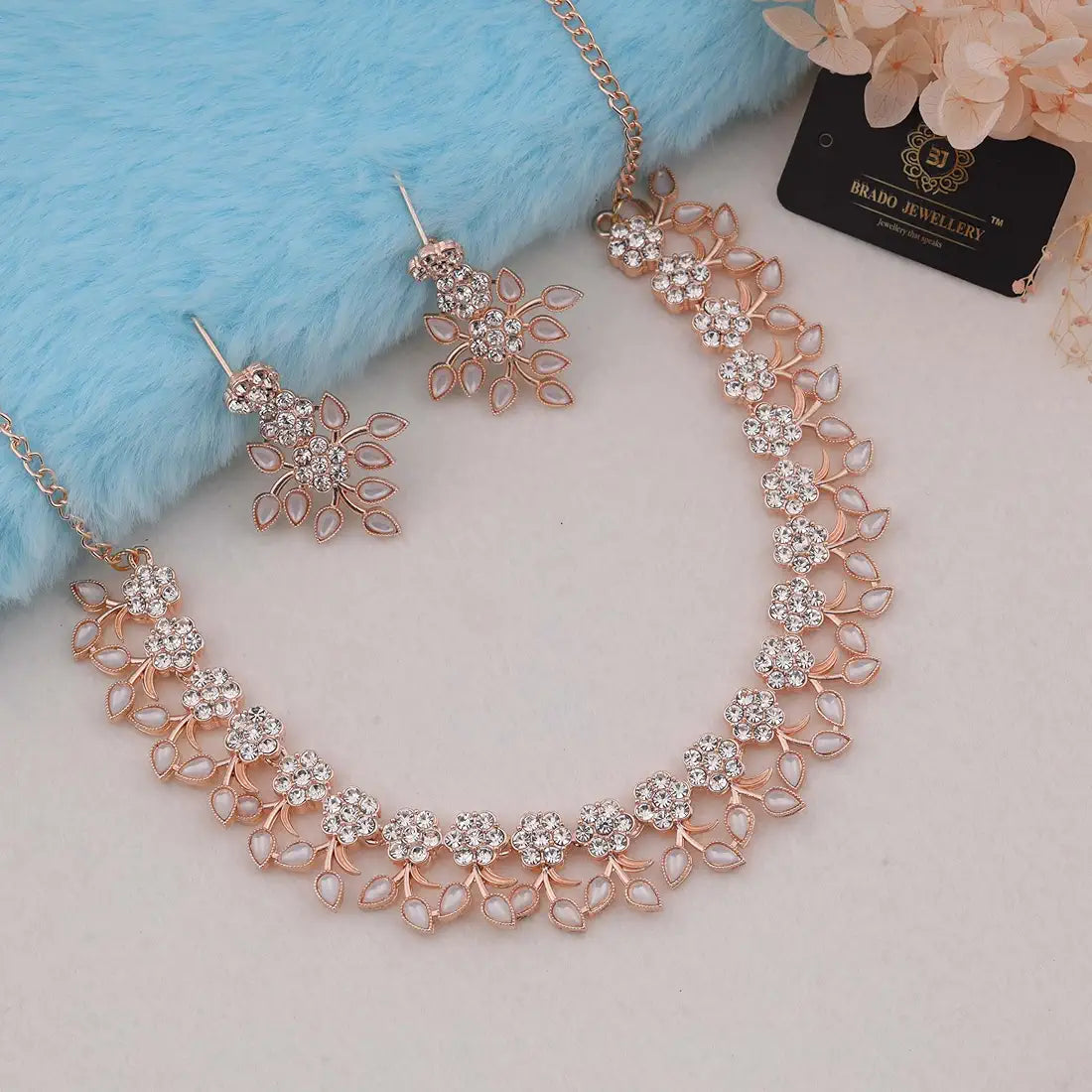 Gold Plated White Colour SR Nacklace SETS