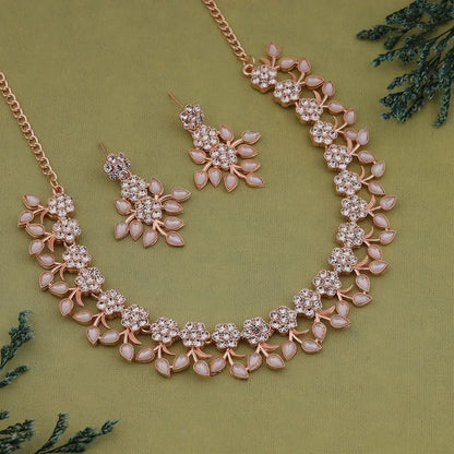 Gold Plated White Colour SR Nacklace SETS