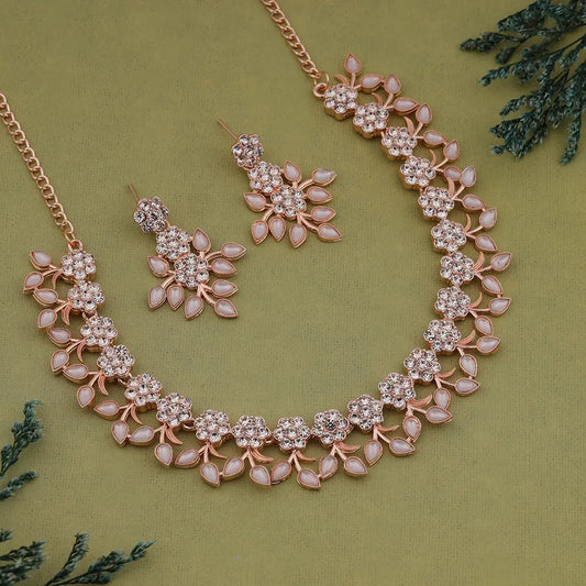 Gold Plated White Colour SR Nacklace SETS