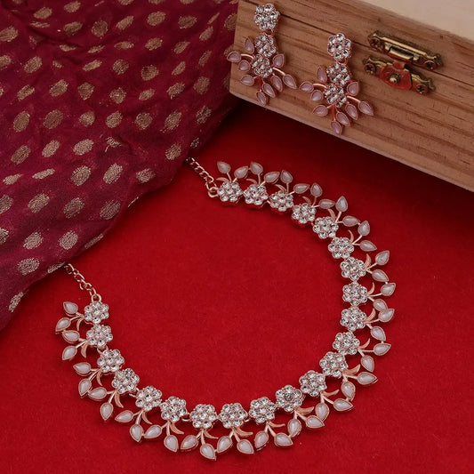 Gold Plated White Colour SR Nacklace SETS